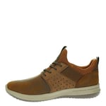 Skechers Men's DELSON Axton Sneakers, Dark Brown Leather, 5.5 UK
