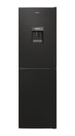 Candy CCT3L517FWBK Freestanding 55cm Wide, Low Frost Fridge Freezer, Non-Plumbed Water Dispenser 252L Capacity, Black