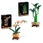 LEGO Pack de Plantes symboliques - Sets de Plantes artificielles pour Adultes L’orchidée Miniature (10343) & Le Bambou de la Chance (10344) - Décoration Maison - Cadeau de St Valentin, Femme ou Homme