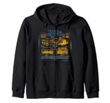 Back To The Future 35th Anniversary DeLorean Schematics Zip Hoodie