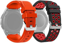 Simpleas Silicone Rubber Watch Strap with Buckle for compatible with Huawei Watch GT/GT 2e / GT 2 (46mm) Band, Waterproof Replacement Band (22mm, Wine + Red)