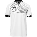 Kempa Wave 26 Shirt Tee Shirt t-Shirt de Sport à Manches Courtes Vetement Fonctionnel Handball Gym Jogging Running Maillot Homme , Blanc/Gris, 3XL
