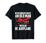 Old Man With An RC Model Airplane Ground Pilot Plane Maker T-Shirt