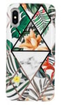 iPhone X / iPhone Xs Skal Marmor Monstera Jungle Gul Blomma