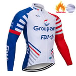 AJSJ 2019 New Cycling Team Bibs Pants Set Mens Winter Thermal Fleece Pro Bike Jacket Maillot Wear,Pic Color,S