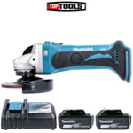 Makita DGA452 18v 115mm Angle Grinder With 2 x 6Ah Batteries & Charger