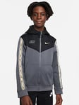 Nike Older Boys Sportwear Repeat Swoosh Full Zip Hoodie - Grey , Grey, Size Xs=7-8 Years