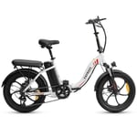 FAFREES F20 - Elektrisk cykel - 20" hjul - Motor 250W - Batteri 36V 15AH - Vit