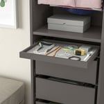 IKEA IKEA KOMPLEMENT utdragbart hyllplan med lådmatta, mörkgrå/ljusgrå, 50x35 cm, cm 50x35 cm