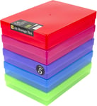 Westonboxes A4 Colourful Transparent Plastic Craft Storage Boxes with Lids for A