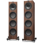 KEF Floor standing Speaker.         Two & half-way bass reflex. Uni-Q array: 1x 8 Uni-Q, 1x 1.5HF,1x 8 LF & 2x 8 ABR drivers. Colour Walnut. SOLD AS PAIR