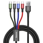 Baseus Rapid Series 4-i-1 USB-C (2 stk) / Lightning / Micro USB 3.5A Kabel 1.2med