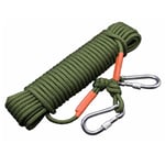 Green Household 8mm Safety Rope，steel Wire Core，outdoor Fire Escape Rope，aerial Work Rope，self-rescue Rope，multi-size (send Safety Hook)(Size:10m)