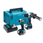 Makita DLX2412TJ 18V Brushless LXT Combi DHP486 & Impact DTD154 - 5.0Ah Pack