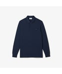 Lacoste Mens Smart Paris Long Sleeve Stretch Cotton Polo Shirt in Navy - Size X-Small
