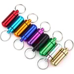 Mini- case , 9st vattentät mini-aluminium- case med nyckelring utomhusmedicinhållare