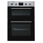 SIA 60cm Stainless Steel Built-in Electric Double Fan Oven & 4 Gas Burner Hob
