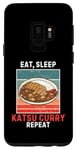 Coque pour Galaxy S9 Retro Eat, Sleep Katsu Curry Repeat Vintage
