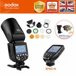 UK Godox V1N TTL HSS Speedlite Flash +AK-R1 Accessories+XPRO-N Trigger for Nikon