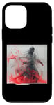 Coque pour iPhone 12 mini Rouge et noir abstrait tourbillons expression artistique