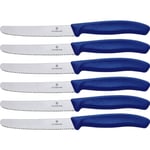 Victorinox Cutlery Knife Set 6-Piece Serrated Edge Blue Swiss Tomato Bread HQ