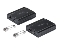 StarTech.com 4K HDMI KVM-förlängare över fiber - HDMI-video och USB-fjärrkontroll för KVM-omkopplare/-konsol - upp till 300 m (MultiMode) - 2x 10G MMF SFP+-moduler - KVM-förlängningssats (TX / RX) - Förlängare för tangentbord/video/mus/ljud - 10 GigE - över fiberoptik - USB - 10GBase-SR - upp till 300 m - 850 nm