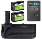 ayex Poignée d'alimentation AX-A7/A7R/A7S Compatible avec Sony A7, A7R, A7S (similaire à VG-C1EM) + 2 Batteries ayex NP-FW50 + Chargeur Double USB - Pack à Prix avantageux 3 pièces - Kit