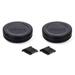 PROfezzion Rear Lens Cap Set for Micro 4/3 DSLR Cameras,Body Cap Cover for Micro 4/3 Mount Lenses,suit for Panasonic G9 G7 G85,Olympus OM-D E-M1 E-M5, 2 Pack, Black