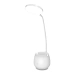 Lampe de bureau 3WLED, col de cygne flexible et mini lampe de bureau à pince avec interrupteur - white