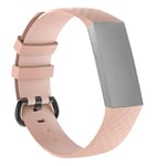 New Watch Straps Diamond Pattern Silicone Wrist Strap Watch Band for Fitbit Charge 4 Small Size：190 * 18mm(Black) Smart Wear (Color : Pink)