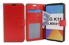 Crazy Horse Wallet LG K11 (LMX410) (Röd)