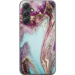 Samsung Galaxy S24 FE Transparent Mobilskal Lila marmor