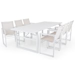 Vevi Dining Set, Aluminum / White