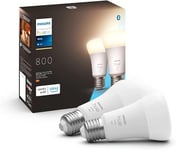Philips Hue White A60 Smart LED Light Bulb 2 Pack [E27 Edison Screw] for Home Indoor Lighting with Amazon Echo and Alexa
