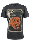 Recovered Star Wars Movie T-Shirt - Millennium Falcon Toy Package Design - Grey, Size: XL - Officially Licensed, Retro, Hand-Printed - Mens/Unisex