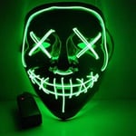 Halloween Mask LED Light up Purge Mask för Festival Cosplay Halloween kostym, grön