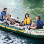 INTEX Inflatable Boat Canoe with Oars and Pump Dinghy Seahawk 4 Set 68351NP vida
