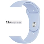 SQWK Strap For Apple Watch Band Silicone Pulseira Bracelet Watchband Apple Watch Iwatch Series 5 4 3 2 42mm or 44mm SM gray blue 14