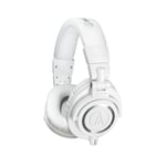 Audio-Technica M Series ATH-M50X Wired Studio Headphones - White Closed Back - 3 Detachable Cables