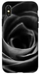 Coque pour iPhone X/XS Rose noire et blanche - Rose gothique gothique foncé