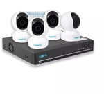 Pack nvr 'smart indoor Z4' WiFi 5MP enregistreur 24h/7 2To - 4 caméras zoom optique X3 intérieures rotatives (Reolink)