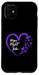 iPhone 11 Hope Fight Win - Lupus Awareness Purple Butterfly Heart Case