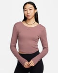 Nike Sportswear Chill Knit Women's Tight Scoop-Back Long-Sleeve Mini-Rib Top