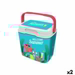 Bärbar kyl Aquapro Welcome Summer Multicolour 25 L 38 x 29 x 39 cm (2 antal)