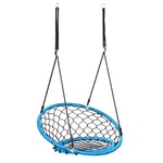 GYMAX Kids Nest Swing, Height Adjustable Tree Swings with Safe Backrest, Hanging Swing Seat for Garden, Backyard, Playground and Terrace (Blue)