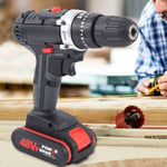 220V Portable Cordless Drill Wrench Electric Screwdriver w/ 2 Battery & Charger