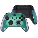 eXtremeRate Chameleon Green Purple Replacement Handles Shell for Xbox Series X Controller, Custom Side Rails Panels Front Housing Shell Faceplate for Xbox Series S Controller - Controller NOT Included