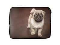 Animal Laptop Sleeve Case 9 10 11 12 13 14 15 15.6 Inch Tablet Computer Protective Zipper Bag Slide Through Pouch - for MacBook Air Pro Dell Lenovo Hp LG Asus Acer Chromebook (14-15 Inch, Pug Dog)