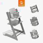 STOKKE® Tripp Trapp® Matstol bok Storm Grey inkl. dyna Grey och Baby Set V2 Storm Grey