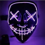 Purge LED Light up Mask för Halloween - YOLISTAR - Lila - 3 lägen - Justerbar storlek